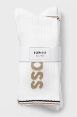 3-pack quarter-length socks, White