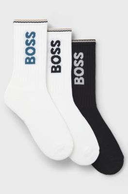 3-pack quarter-length socks, Black / White