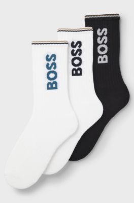 3-pack quarter-length socks, Black / White