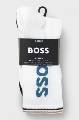 3-pack quarter-length socks, Black / White