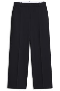 Regular-fit straight-leg trousers in Japanese crepe, Dark Blue