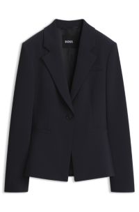 Slim-fit blazer in Japanese stretch crepe, Dark Blue