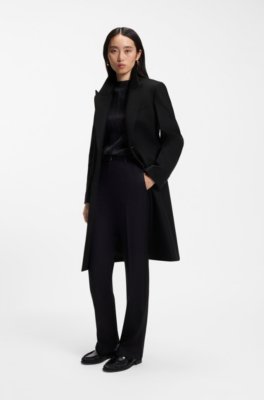 Single-breasted formal coat in wool