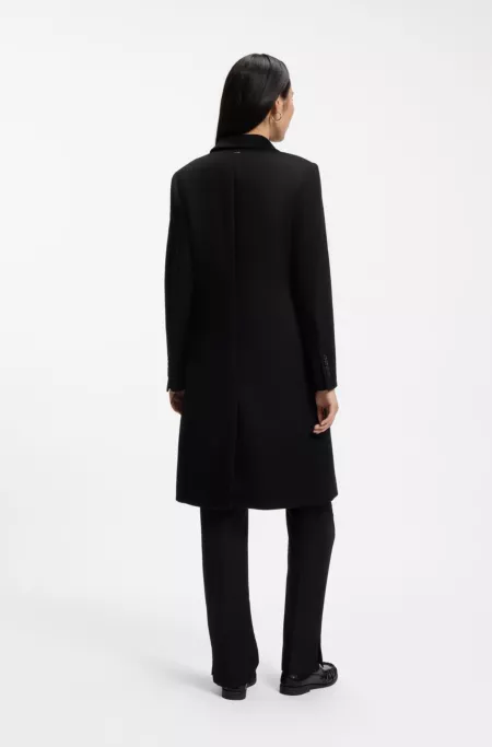 Single-breasted formal coat in wool