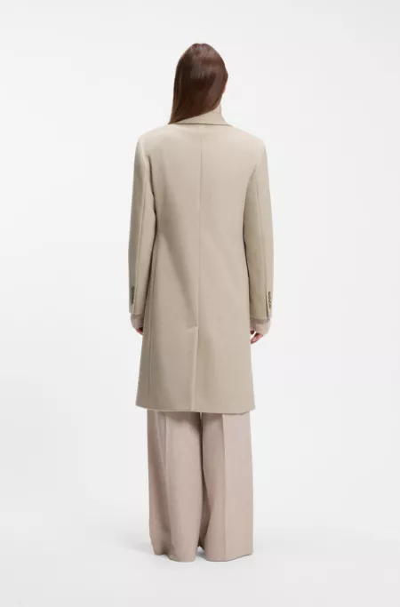 Single-breasted formal coat in wool