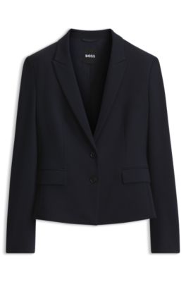 Slim-fit blazer in performance stretch jersey, Dark Blue