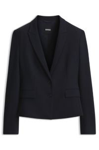 Slim-fit blazer in performance stretch jersey, Dark Blue