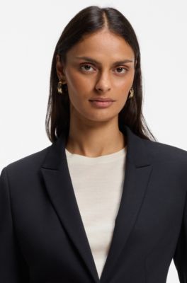 Slim-fit stretch blazer, Dark Blue