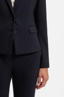 Slim-fit stretch blazer, Dark Blue