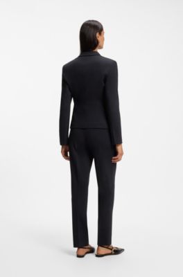 Slim-fit stretch blazer, Dark Blue