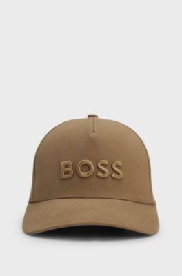 Stretch-cotton logo cap, Brown