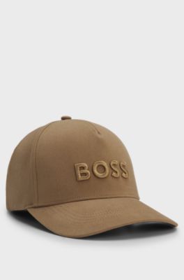 Stretch-cotton logo cap, Brown