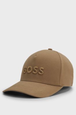 Stretch-cotton logo cap, Brown