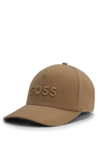 Stretch-cotton logo cap, Brown