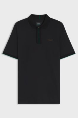 BOSS x ASTON MARTIN polo shirt in mercerised cotton, Black