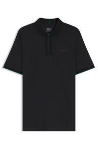 BOSS x ASTON MARTIN polo shirt in mercerised cotton, Black