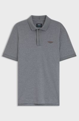 BOSS x ASTON MARTIN polo shirt in mercerised cotton, Grey