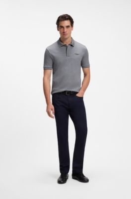 BOSS x ASTON MARTIN polo shirt in mercerised cotton, Grey