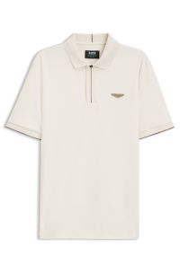 BOSS x ASTON MARTIN polo shirt in mercerised cotton, Natural