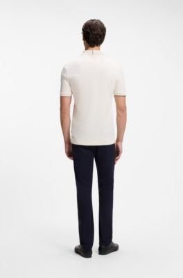 BOSS x ASTON MARTIN polo shirt in mercerised cotton, Natural