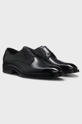 Italian-leather Derby shoes, Black