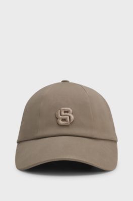 Stretch-cotton cap, Taupe