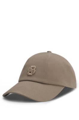 Stretch-cotton cap, Taupe