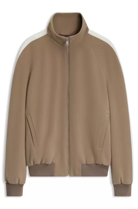 Bomber-style blazer in stretch crepe fabric