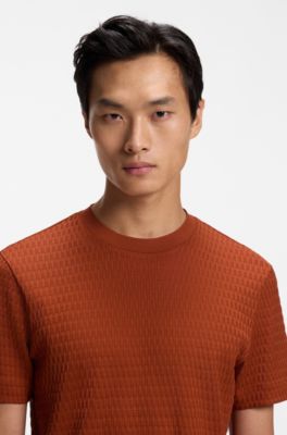 Cotton T-shirt with pattern, Brown