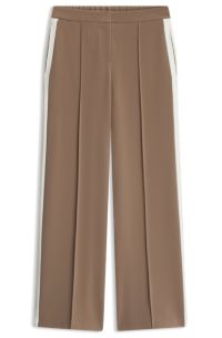 Relaxed crepe trousers, Light Brown