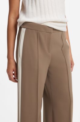 Relaxed crepe trousers, Light Brown