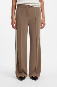 Pantalon Relaxed en cr&ecirc;pe, Brun chin&eacute;