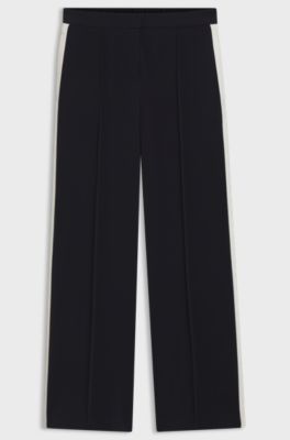 Relaxed crepe trousers, Dark Blue