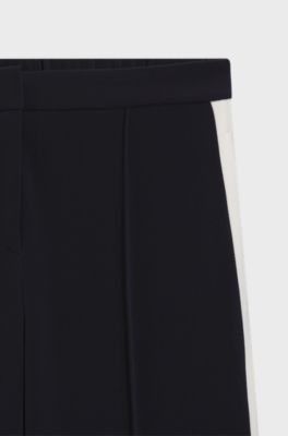 Relaxed crepe trousers, Dark Blue