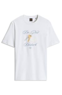 Relaxed-fit T-shirt in cotton with chest artwork, White