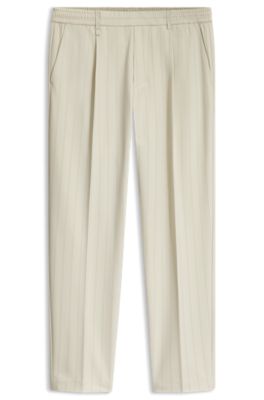 BOSS x AO pinstripe trousers, Light Beige
