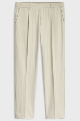 BOSS x AO pinstripe trousers, Light Beige