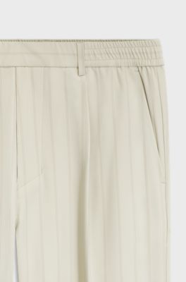 BOSS x AO pinstripe trousers, Light Beige