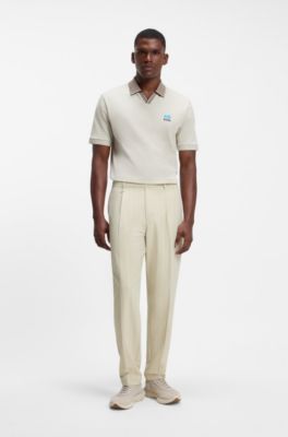 BOSS x AO pinstripe trousers, Light Beige
