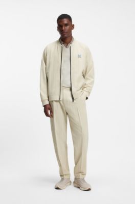 BOSS x AO pinstripe trousers, Light Beige