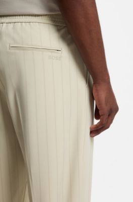 BOSS x AO pinstripe trousers, Light Beige