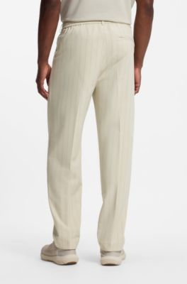 BOSS x AO pinstripe trousers, Light Beige