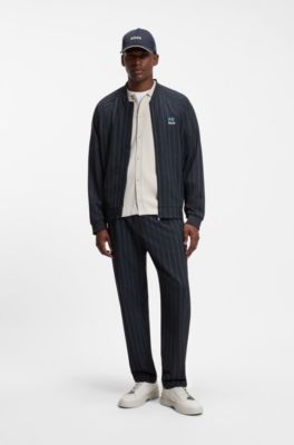 BOSS x AO pinstripe trousers, Dark Blue