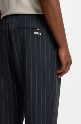 BOSS x AO pinstripe trousers, Dark Blue