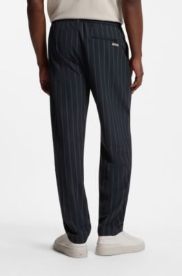 BOSS x AO pinstripe trousers, Dark Blue