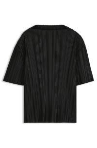 Pliss&eacute; top, Black