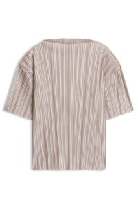 Pliss&eacute; top, Light Beige