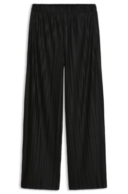 Pliss&eacute; trousers, Black