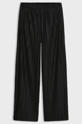Pliss&eacute; trousers, Black