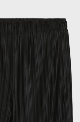 Pliss&eacute; trousers, Black